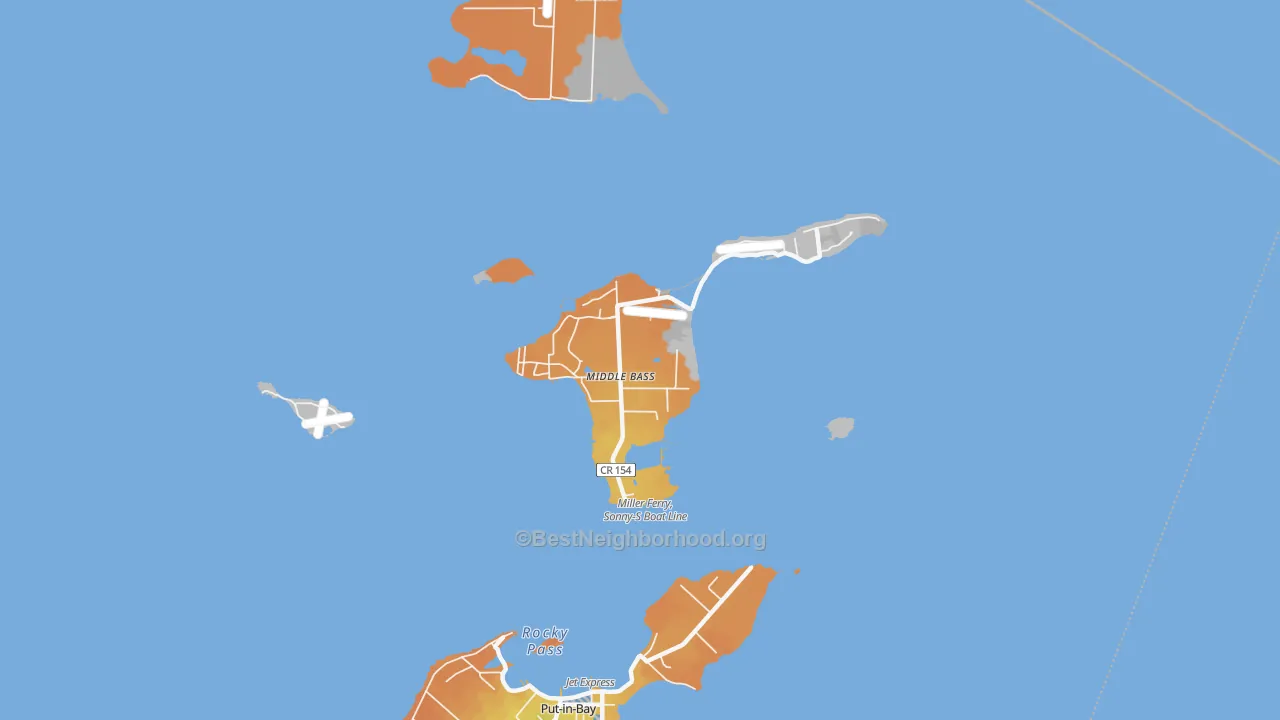 Bike Grade map of 43446, OH