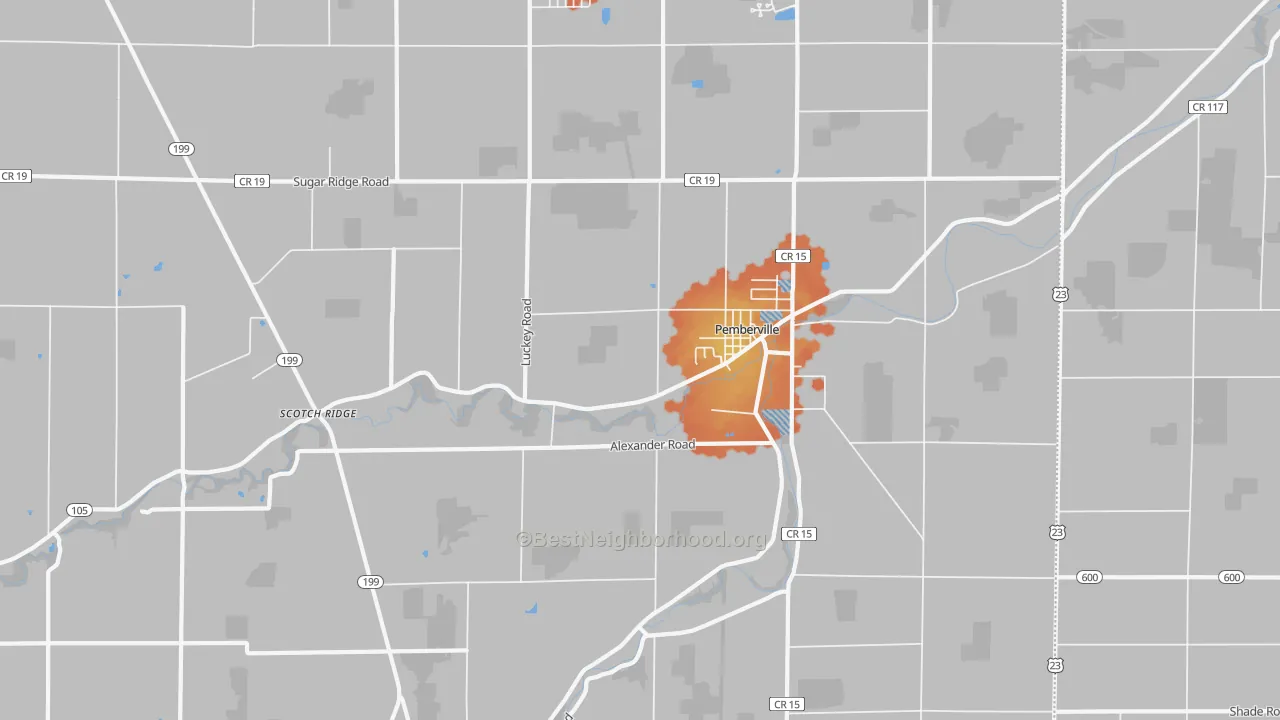 Bike Grade map of 43450, OH