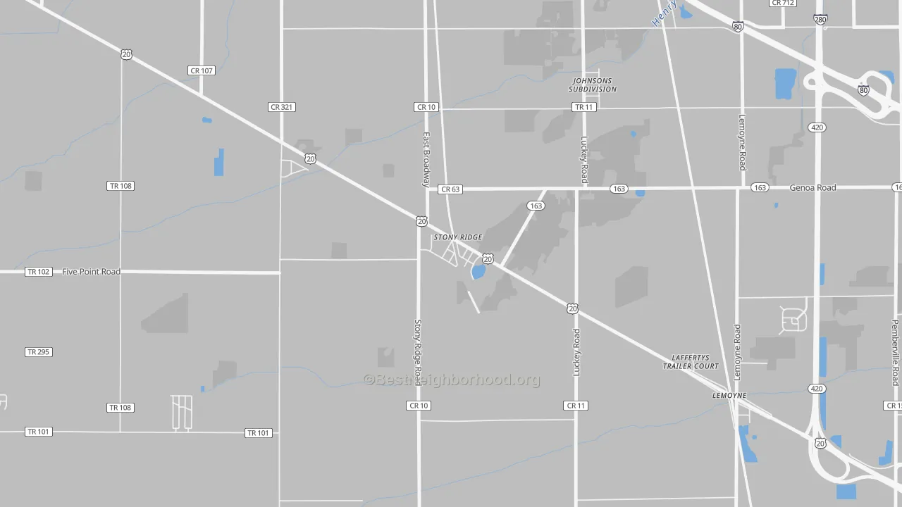 Bike Grade map of 43463, OH