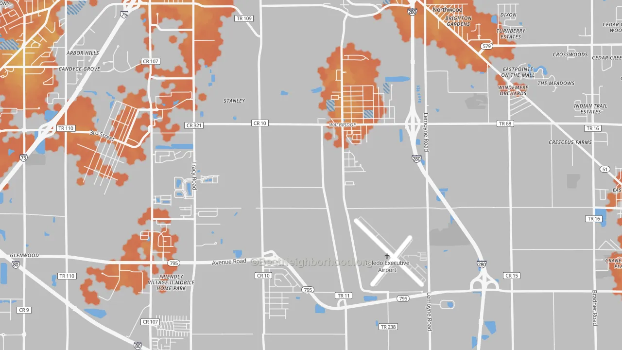 Bike Grade map of 43465, OH