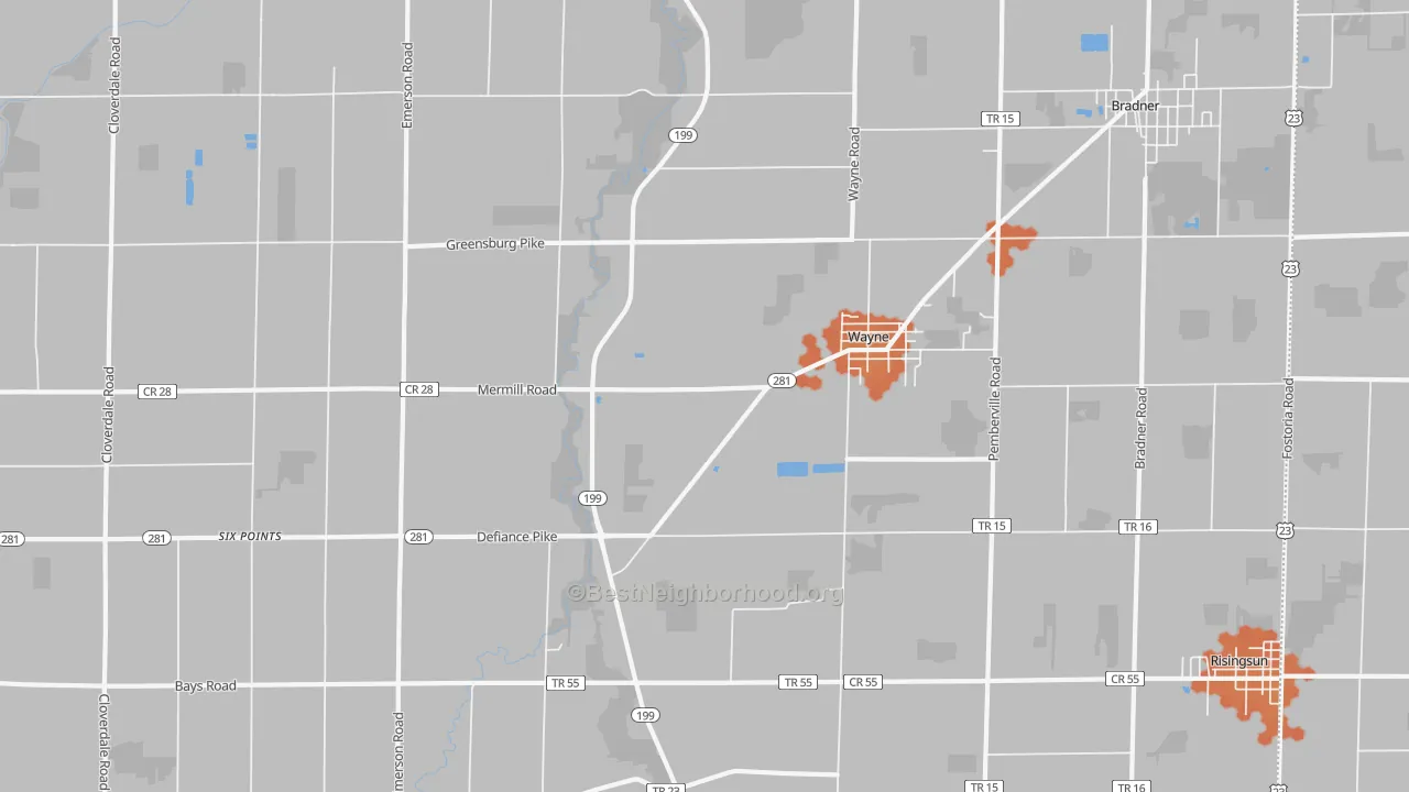 Bike Grade map of 43466, OH