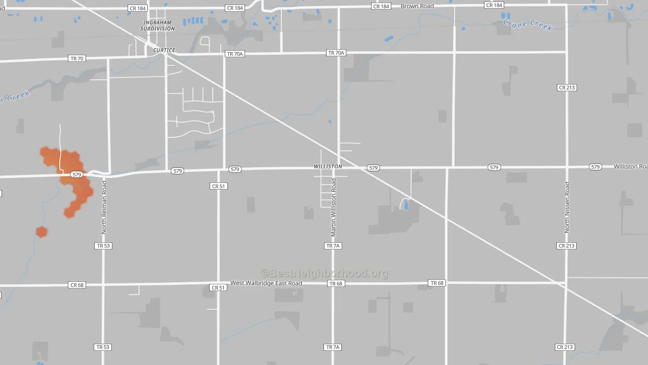 Bike Grade map of 43468, OH
