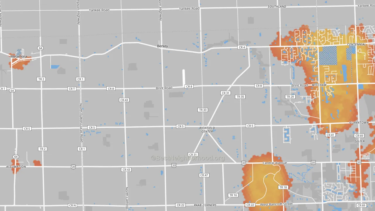 Bike Grade map of 43504, OH