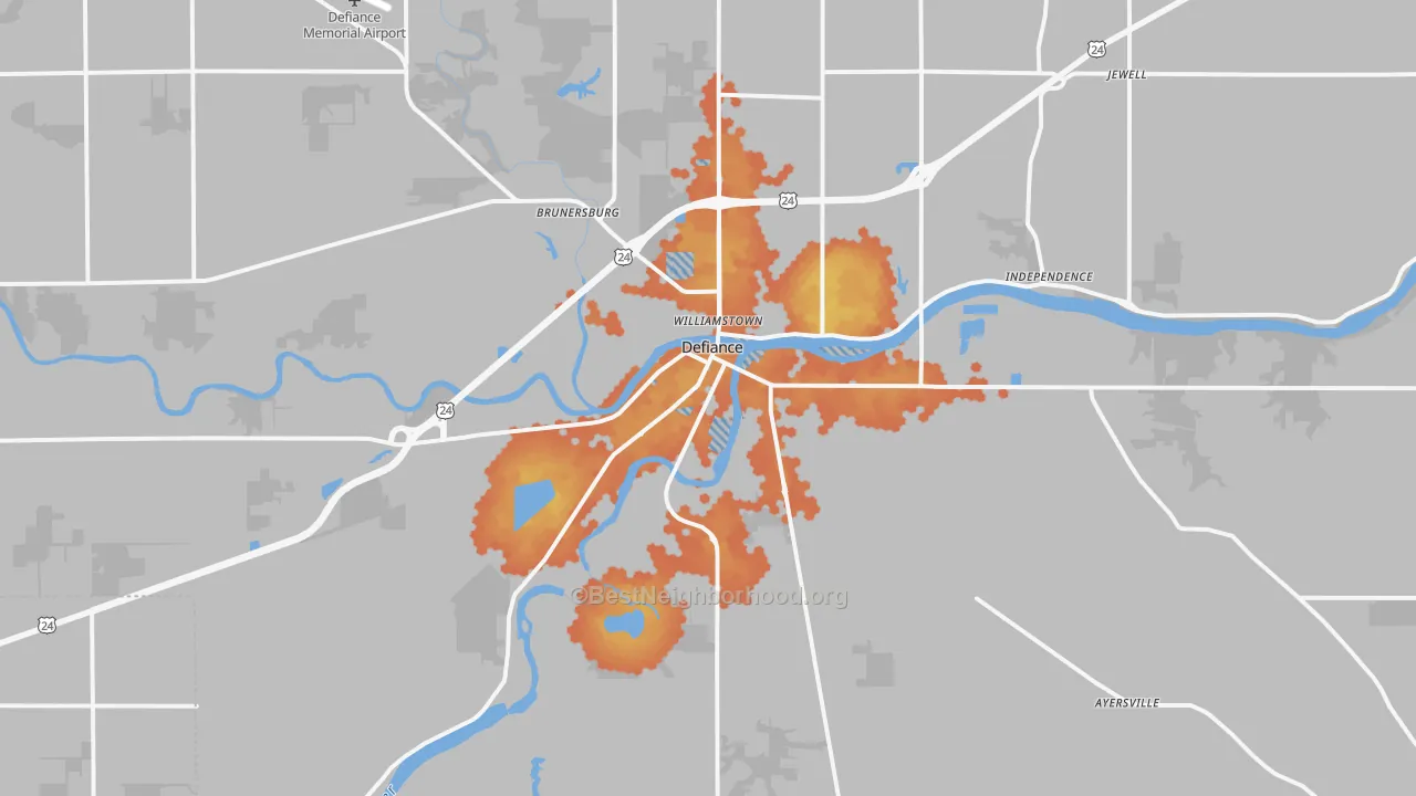Bike Grade map of 43512, OH
