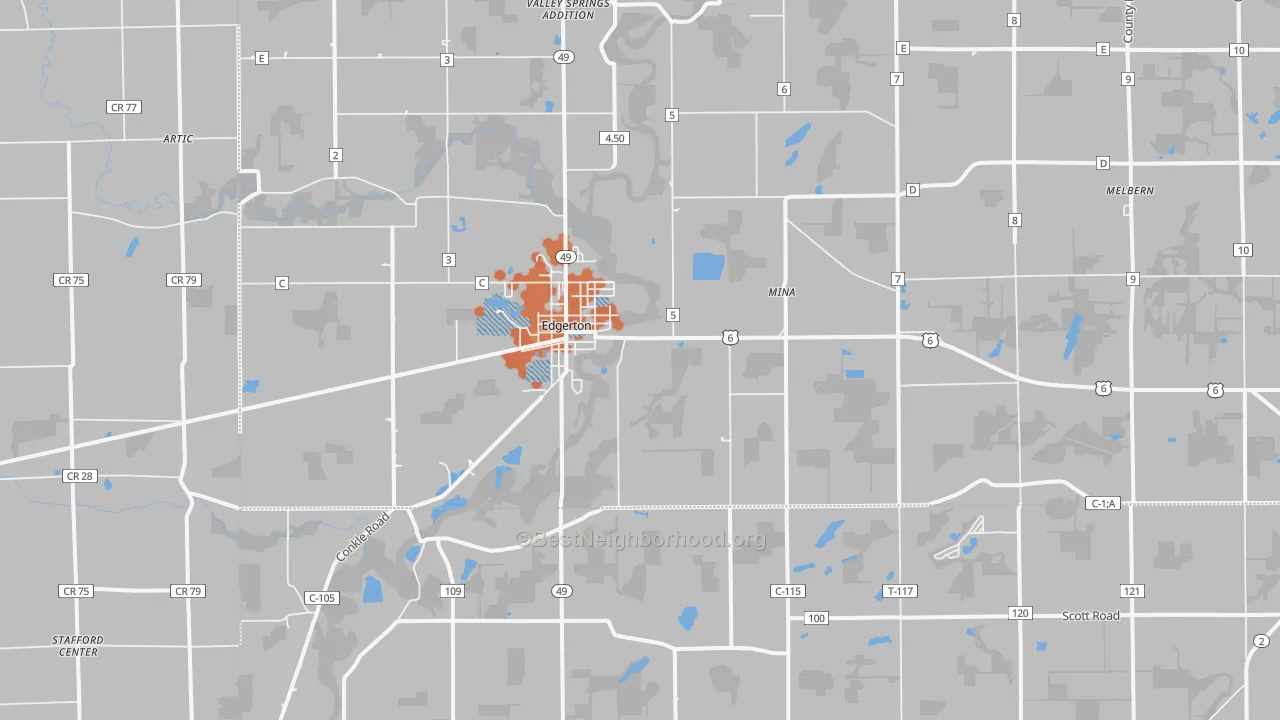 Bike Grade map of 43517, OH