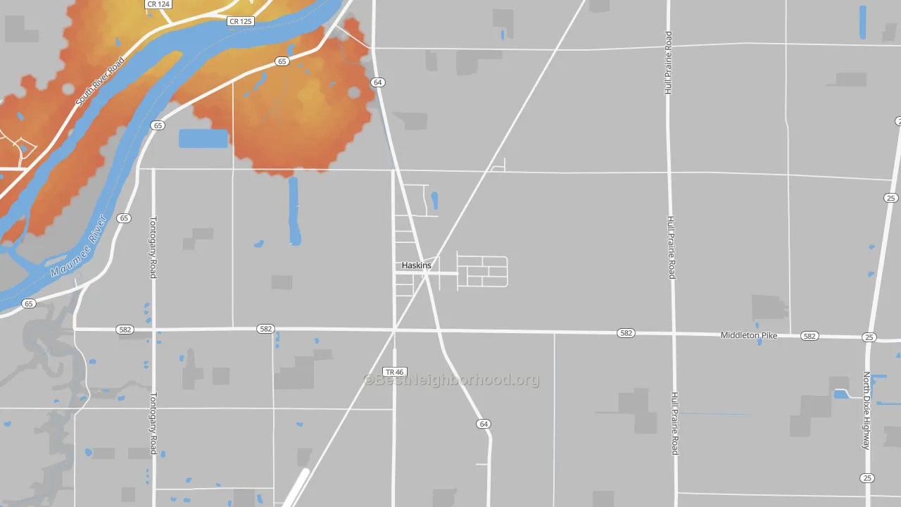 Bike Grade map of 43525, OH