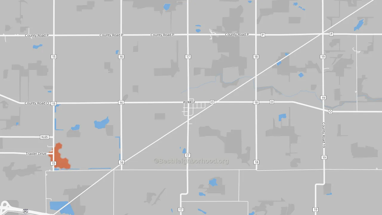 Bike Grade map of 43531, OH