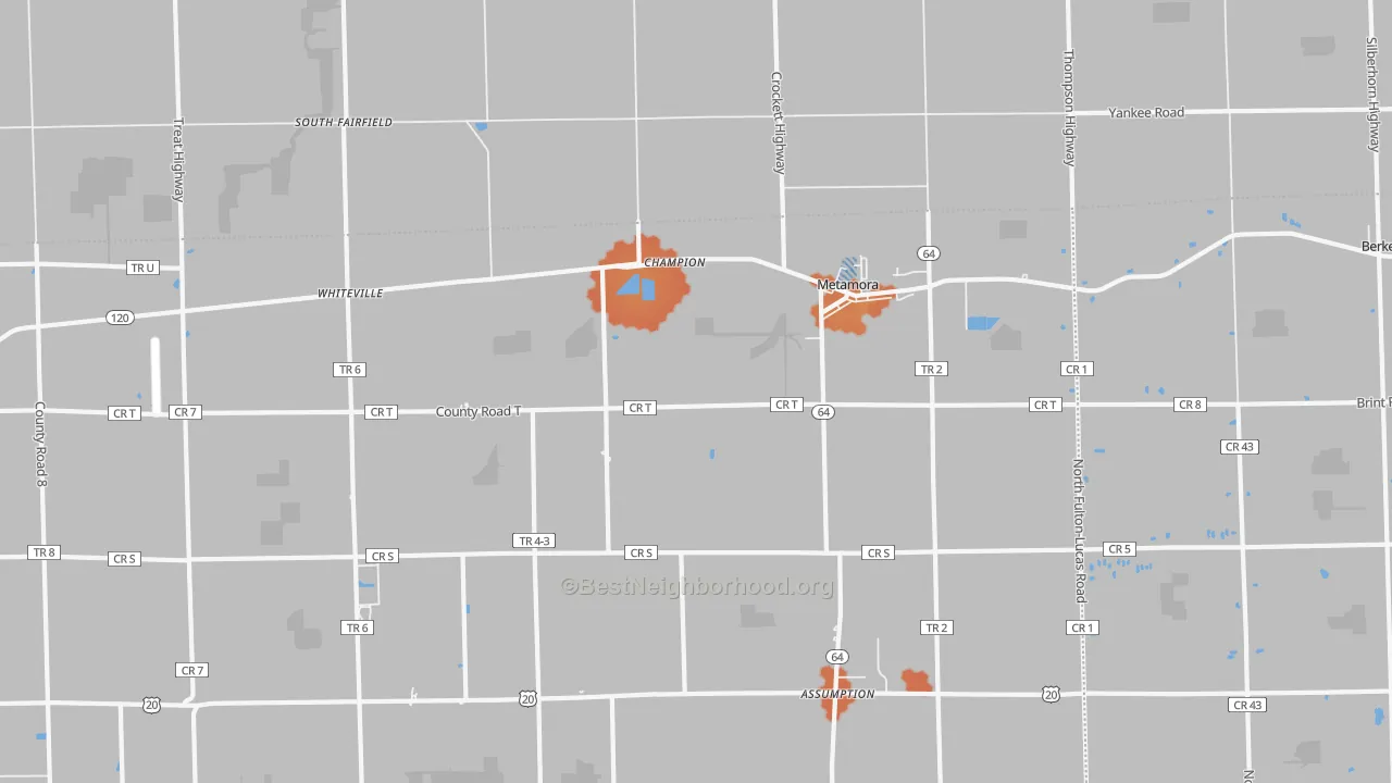 Bike Grade map of 43540, OH