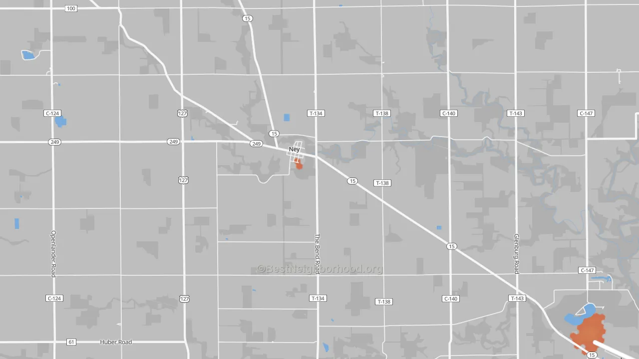Bike Grade map of 43549, OH