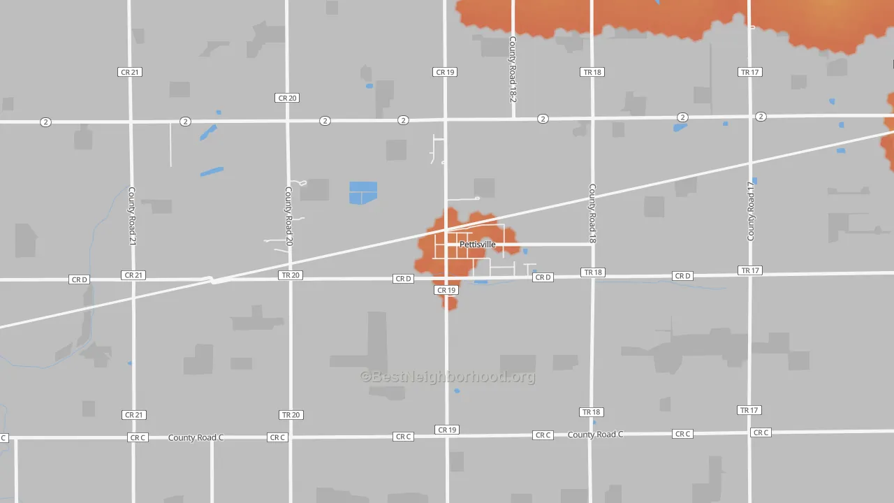 Bike Grade map of 43553, OH