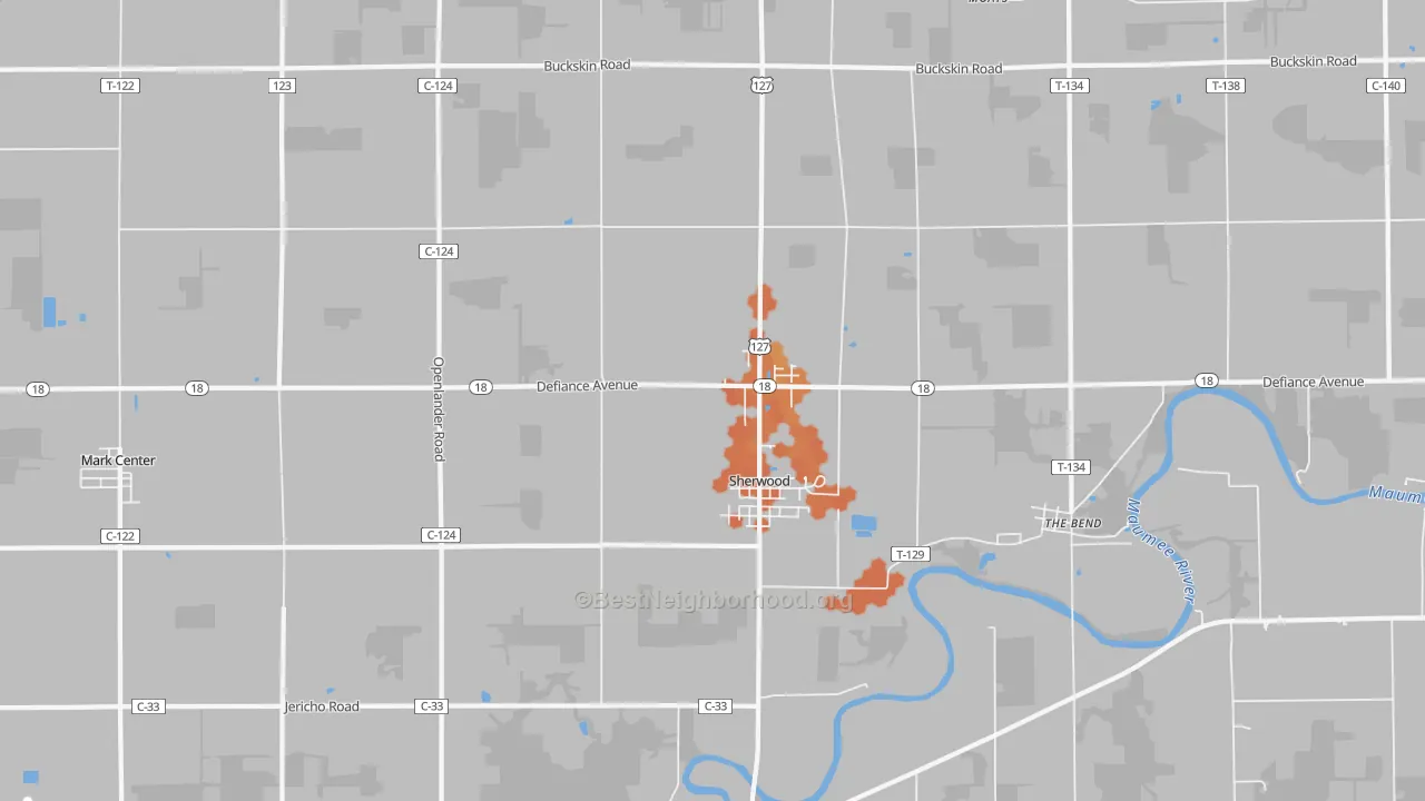 Bike Grade map of 43556, OH