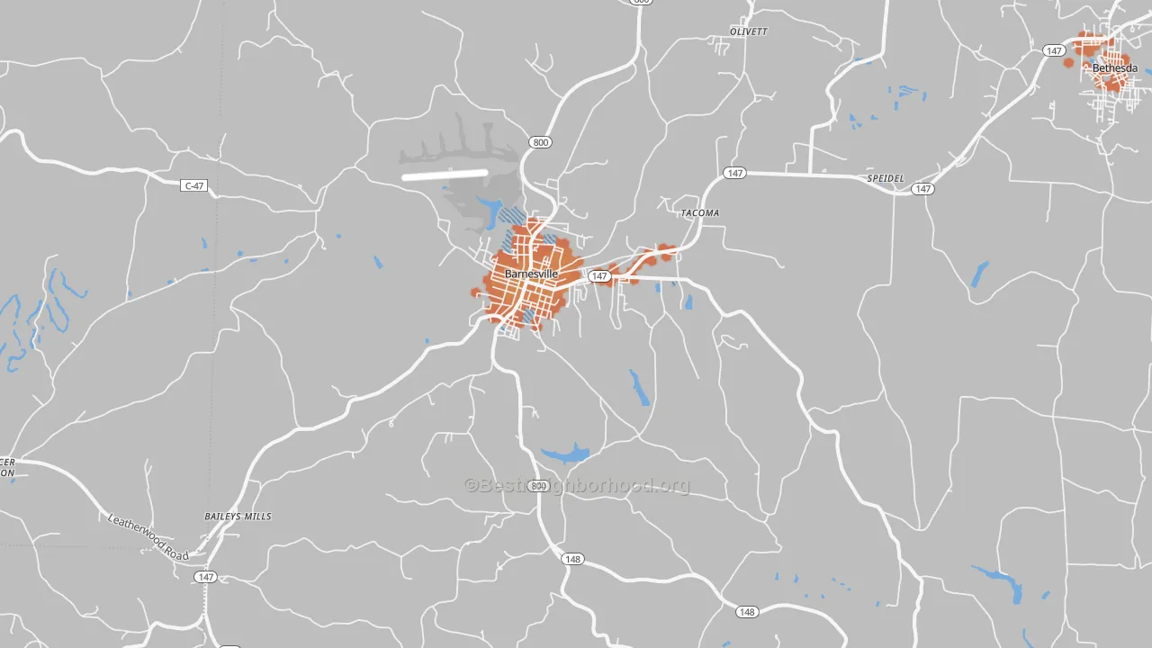 Bike Grade map of 43713, OH