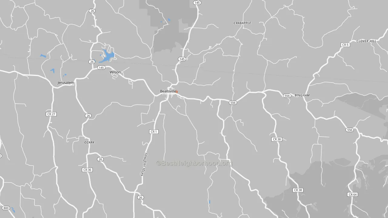 Bike Grade map of 43716, OH
