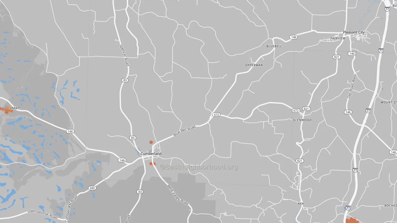 Bike Grade map of 43732, OH