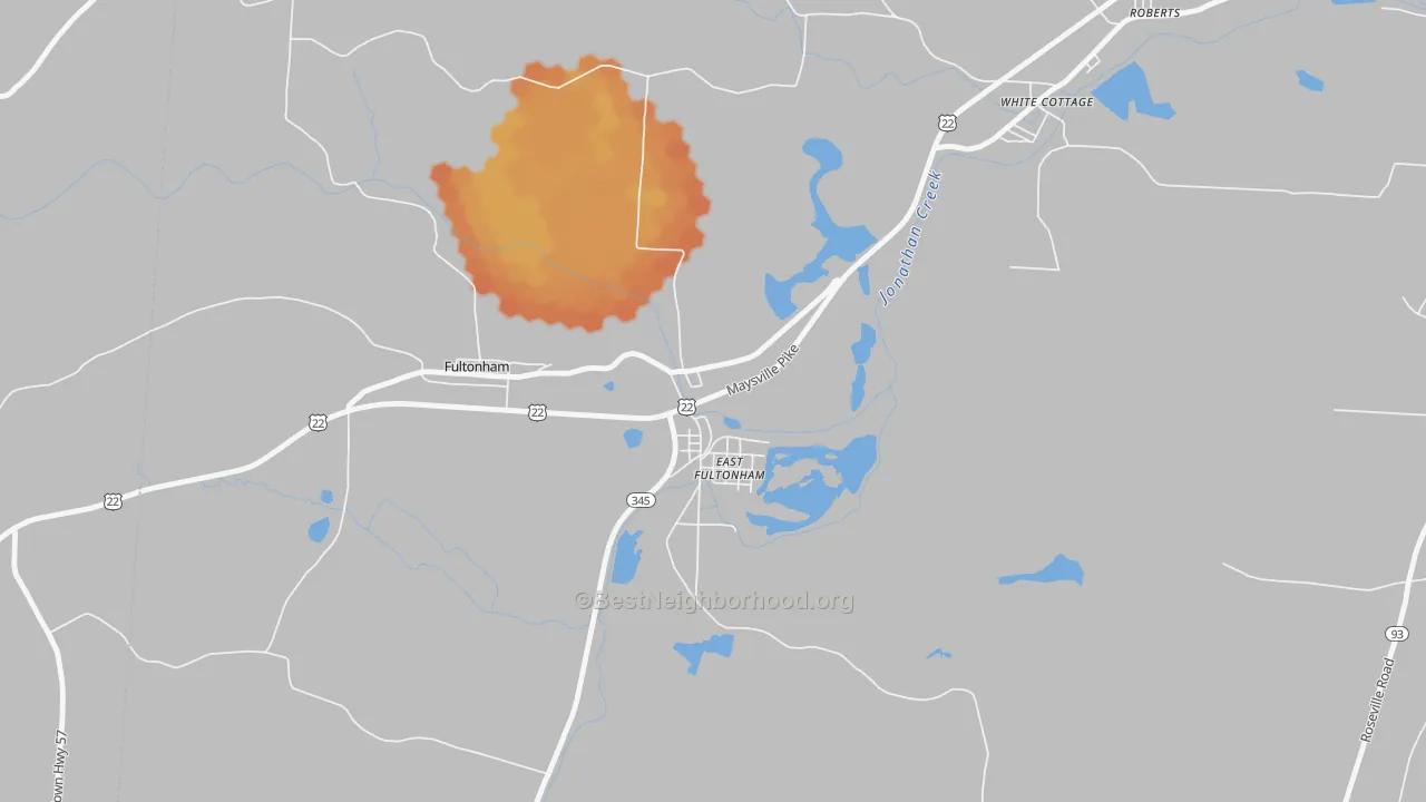 Bike Grade map of 43735, OH