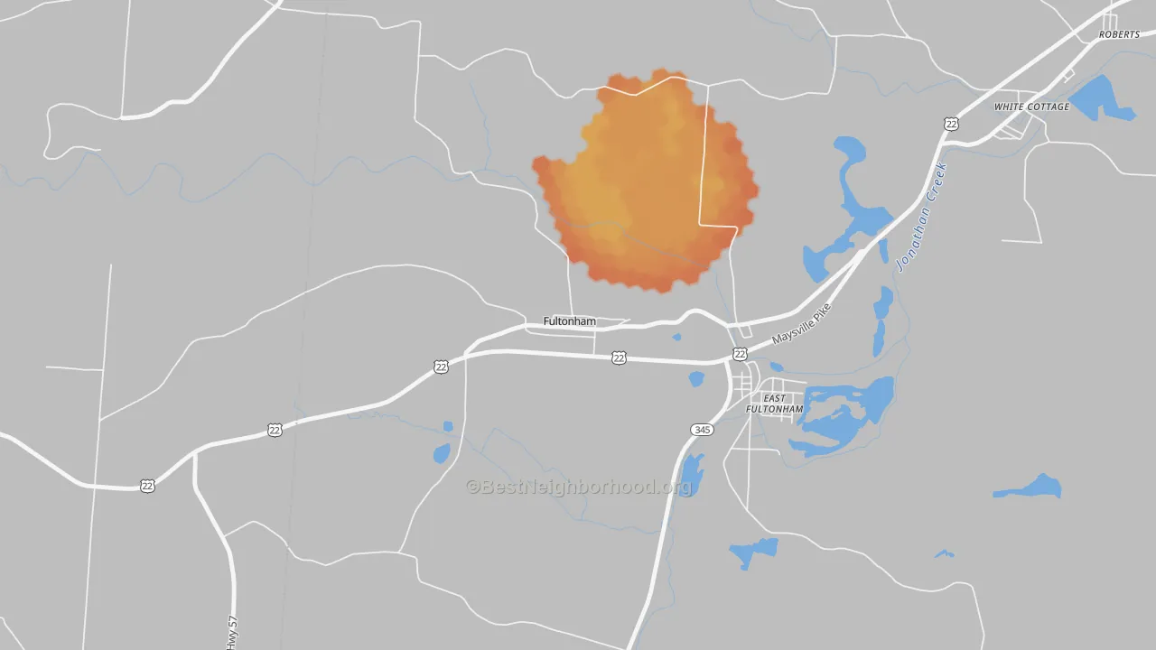 Bike Grade map of 43738, OH