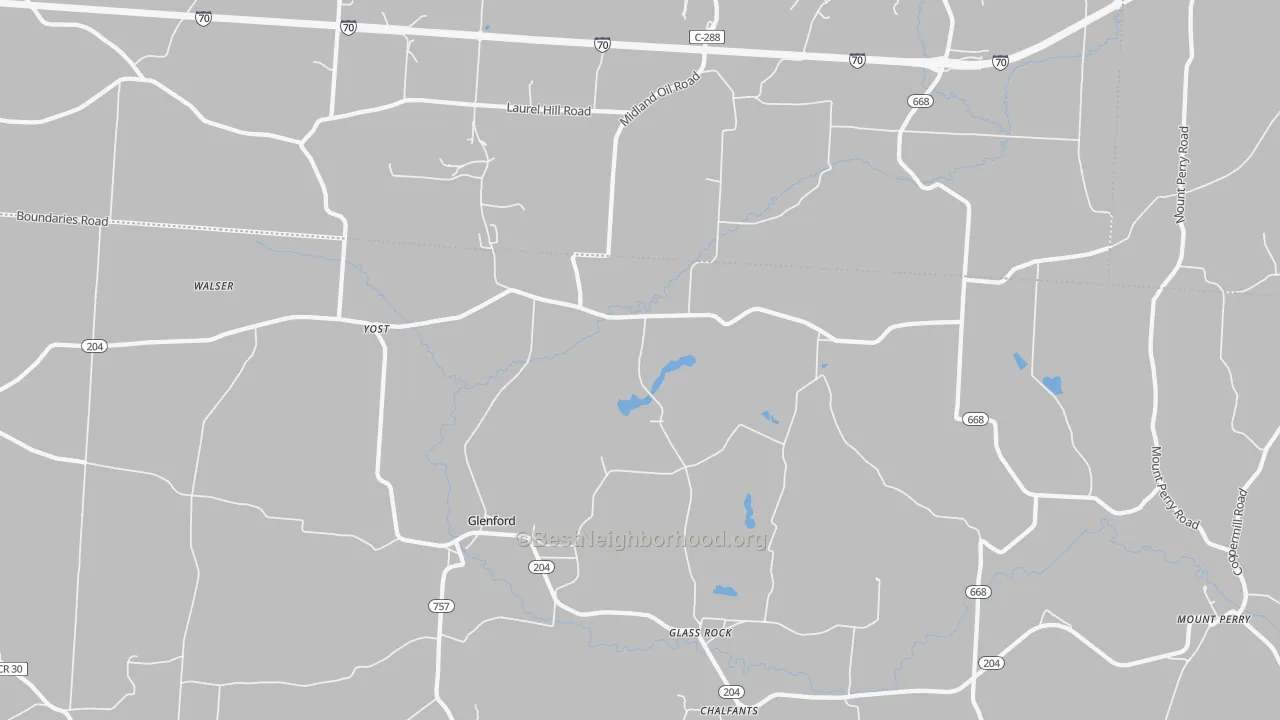 Bike Grade map of 43739, OH