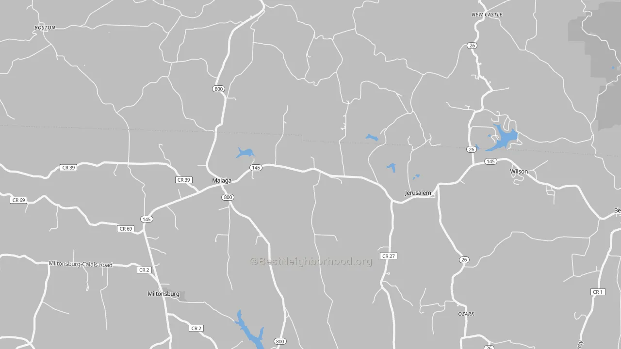 Bike Grade map of 43747, OH