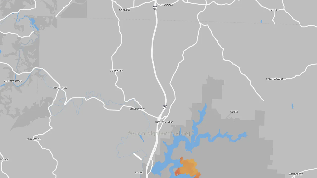 Bike Grade map of 43749, OH