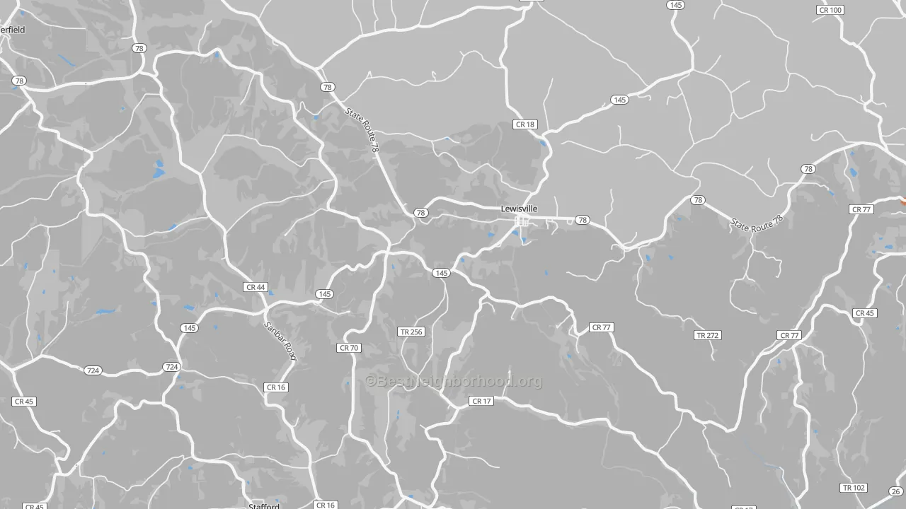 Bike Grade map of 43754, OH