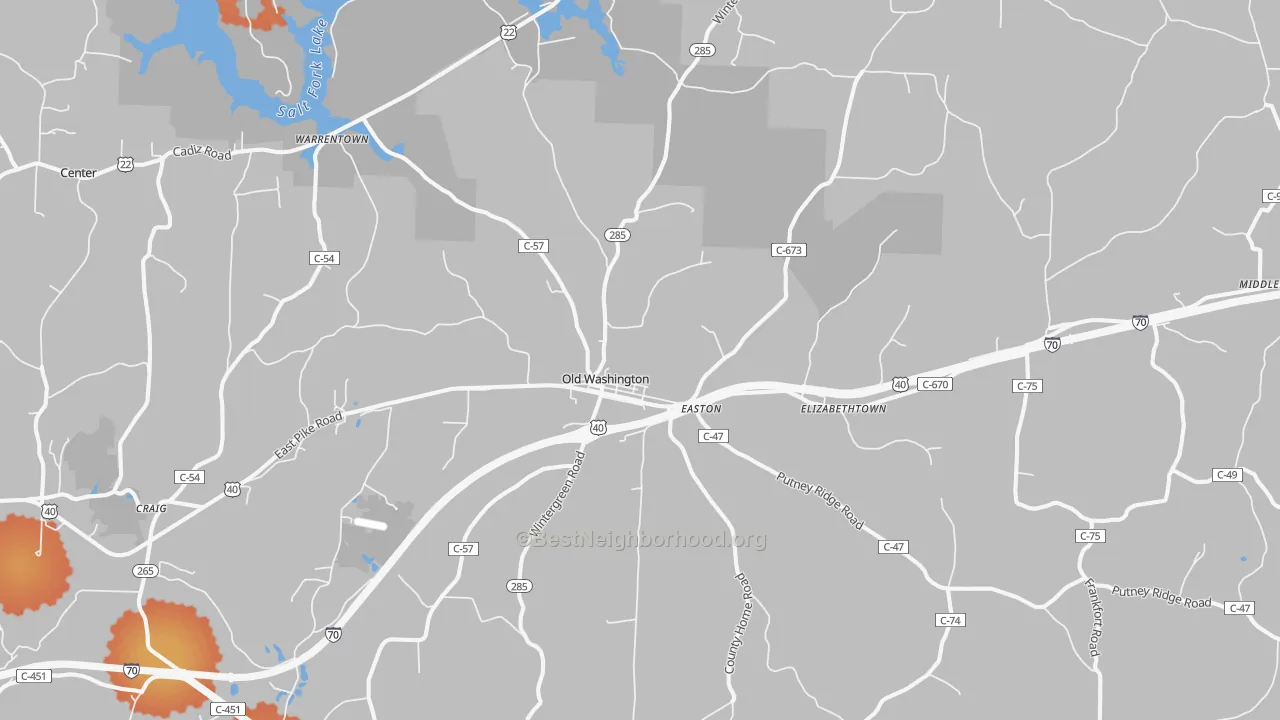 Bike Grade map of 43755, OH