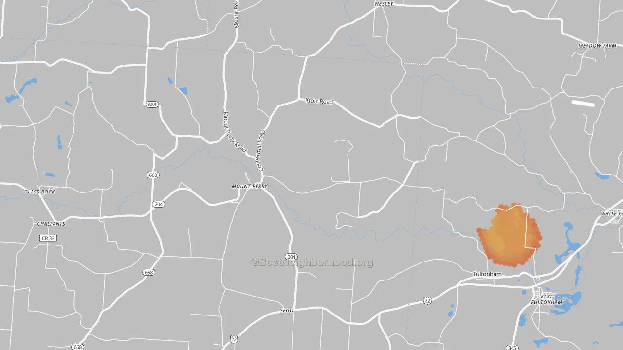 Bike Grade map of 43760, OH