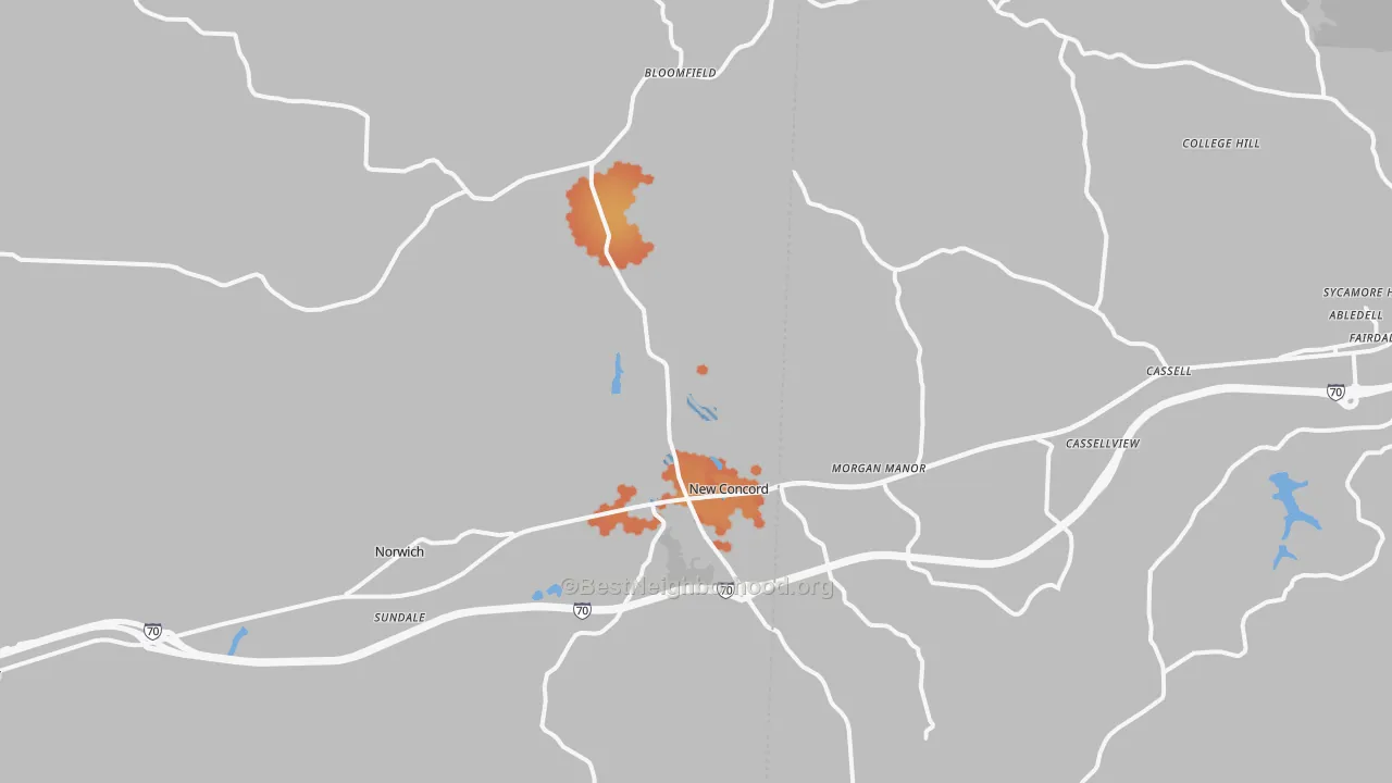 Bike Grade map of 43762, OH