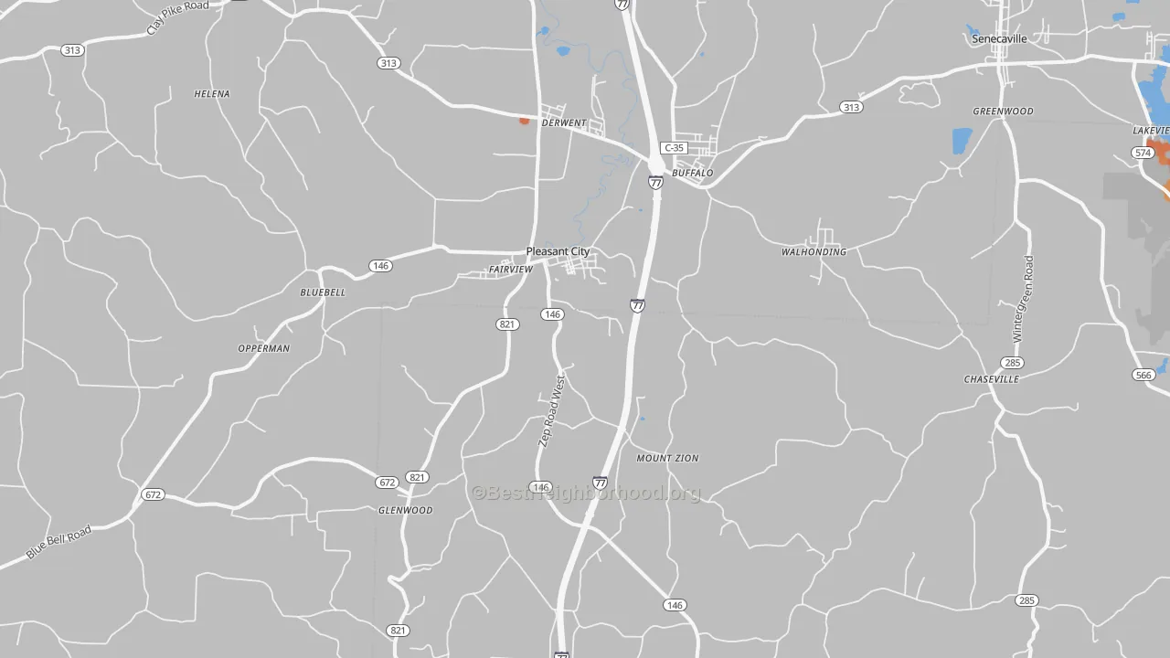 Bike Grade map of 43772, OH