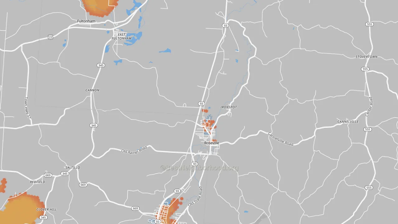Bike Grade map of 43777, OH