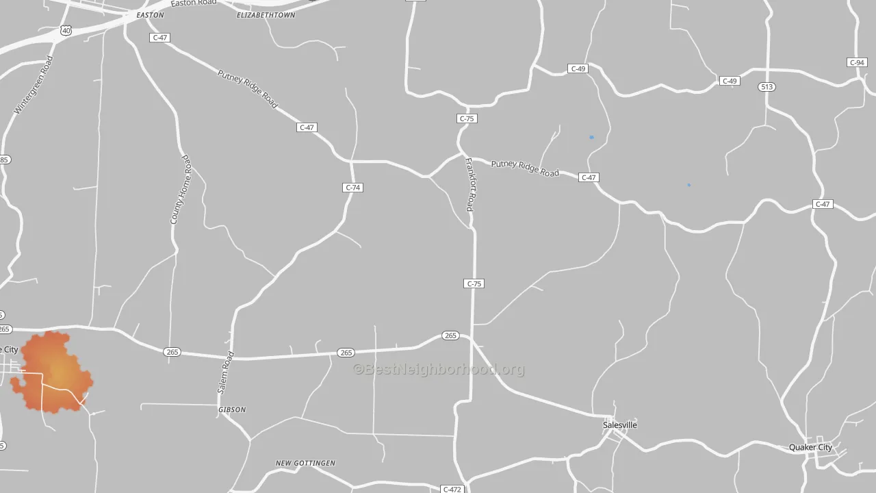 Bike Grade map of 43778, OH