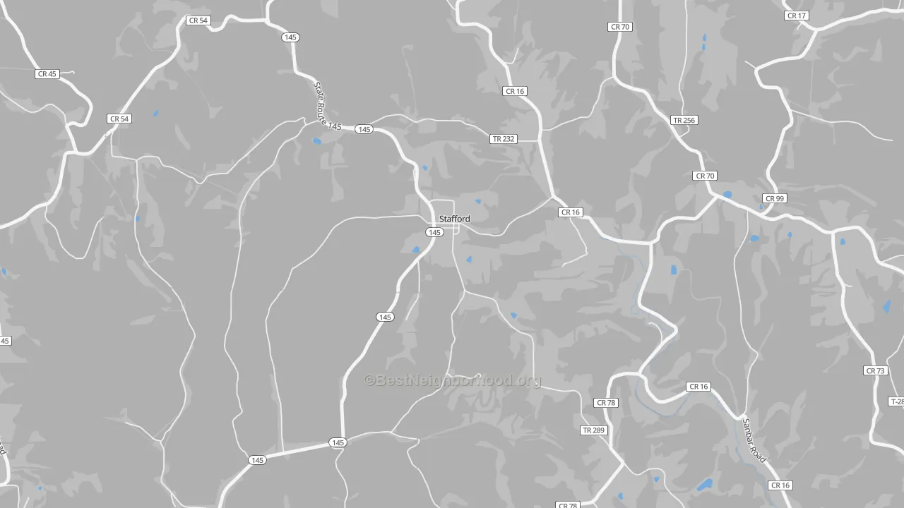 Bike Grade map of 43786, OH