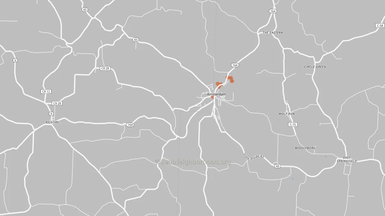 Bike Grade map of 43903, OH