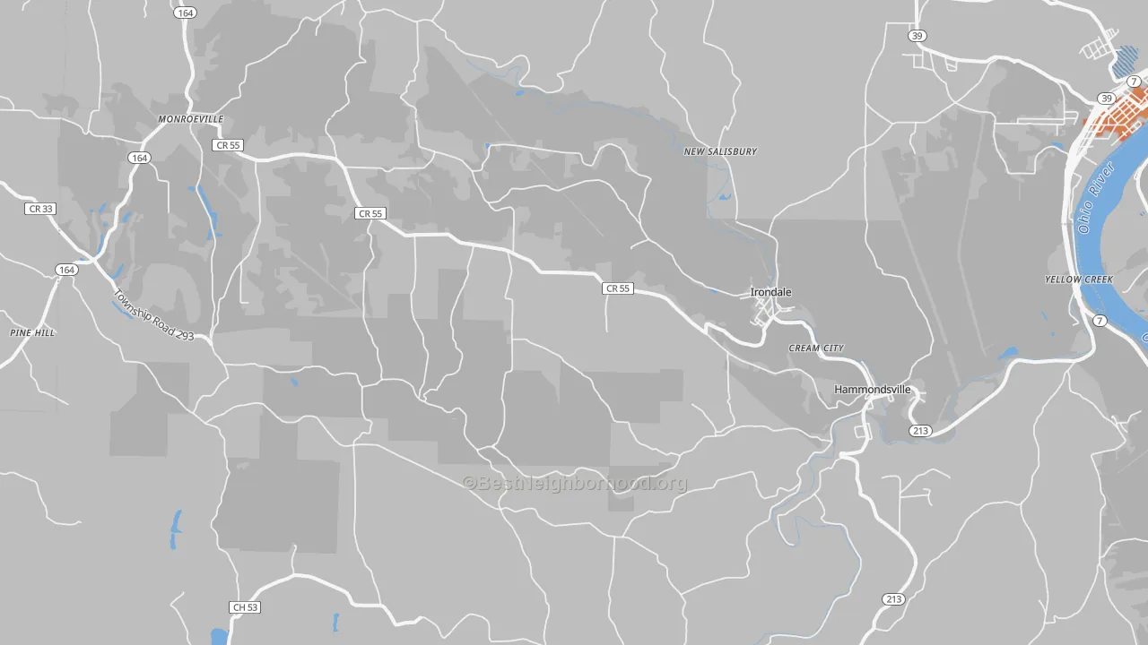 Bike Grade map of 43930, OH