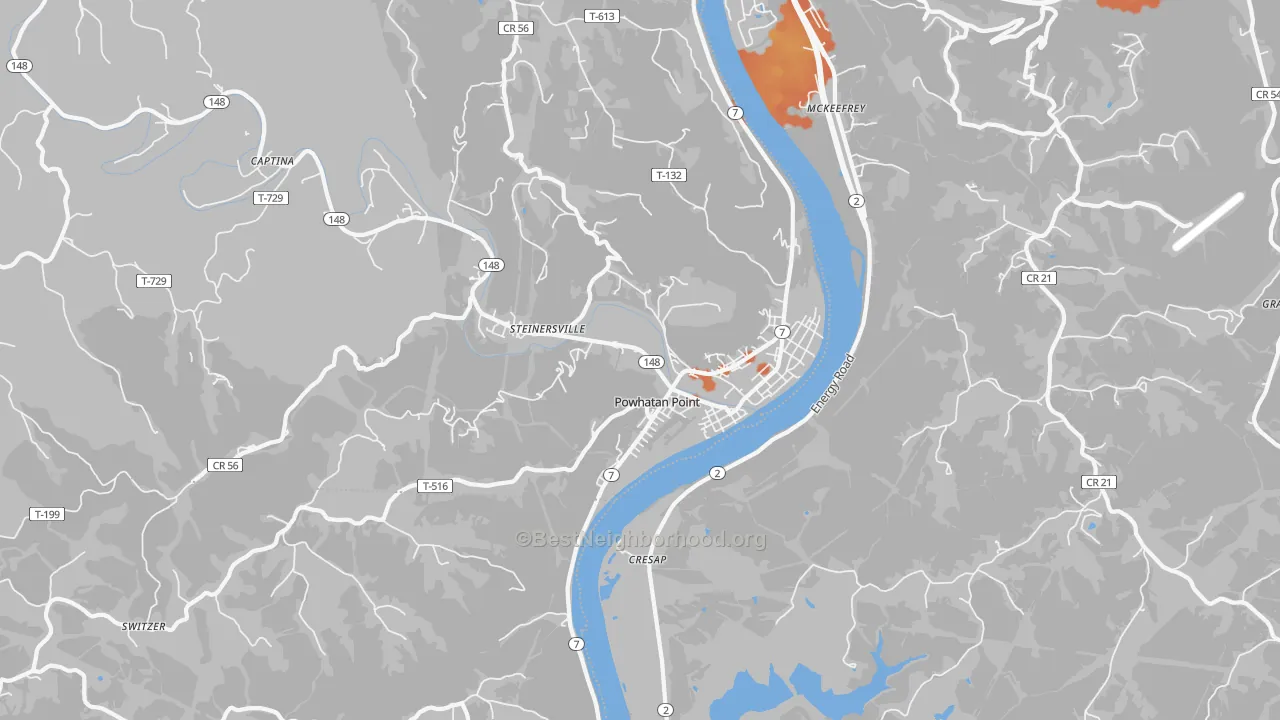 Bike Grade map of 43942, OH