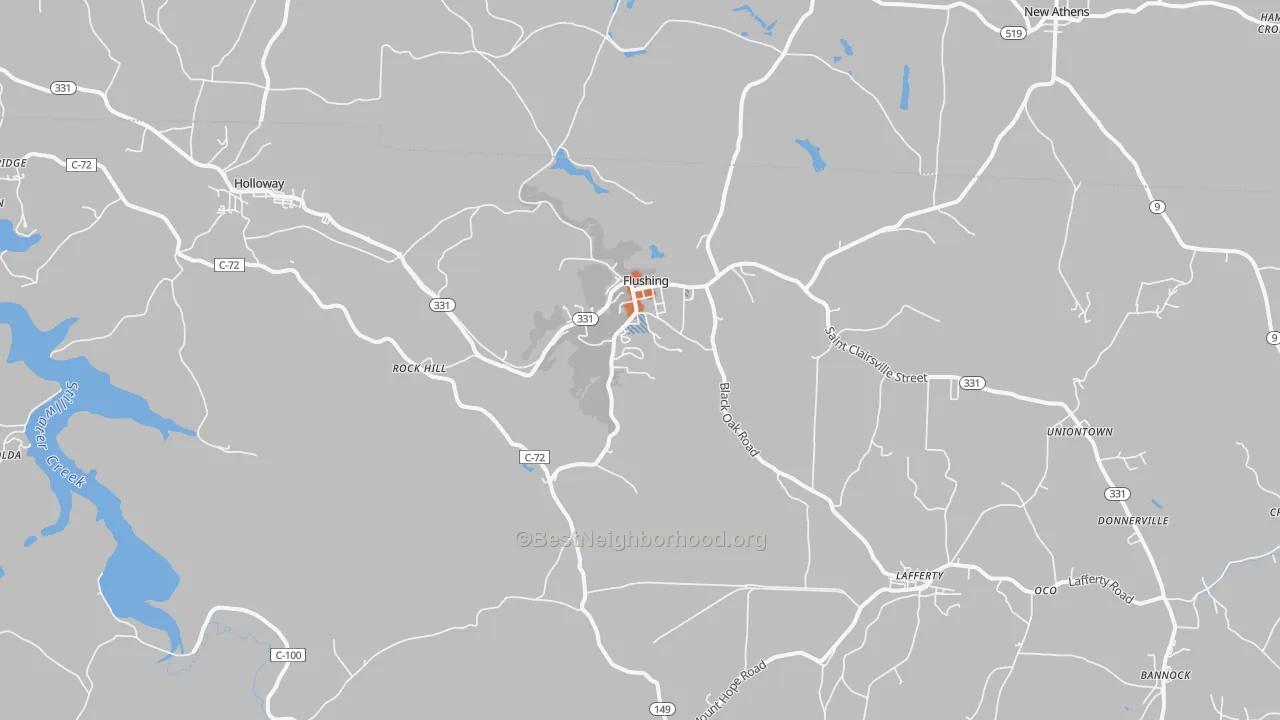 Bike Grade map of 43977, OH