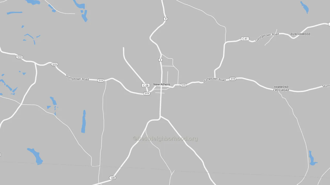 Bike Grade map of 43981, OH