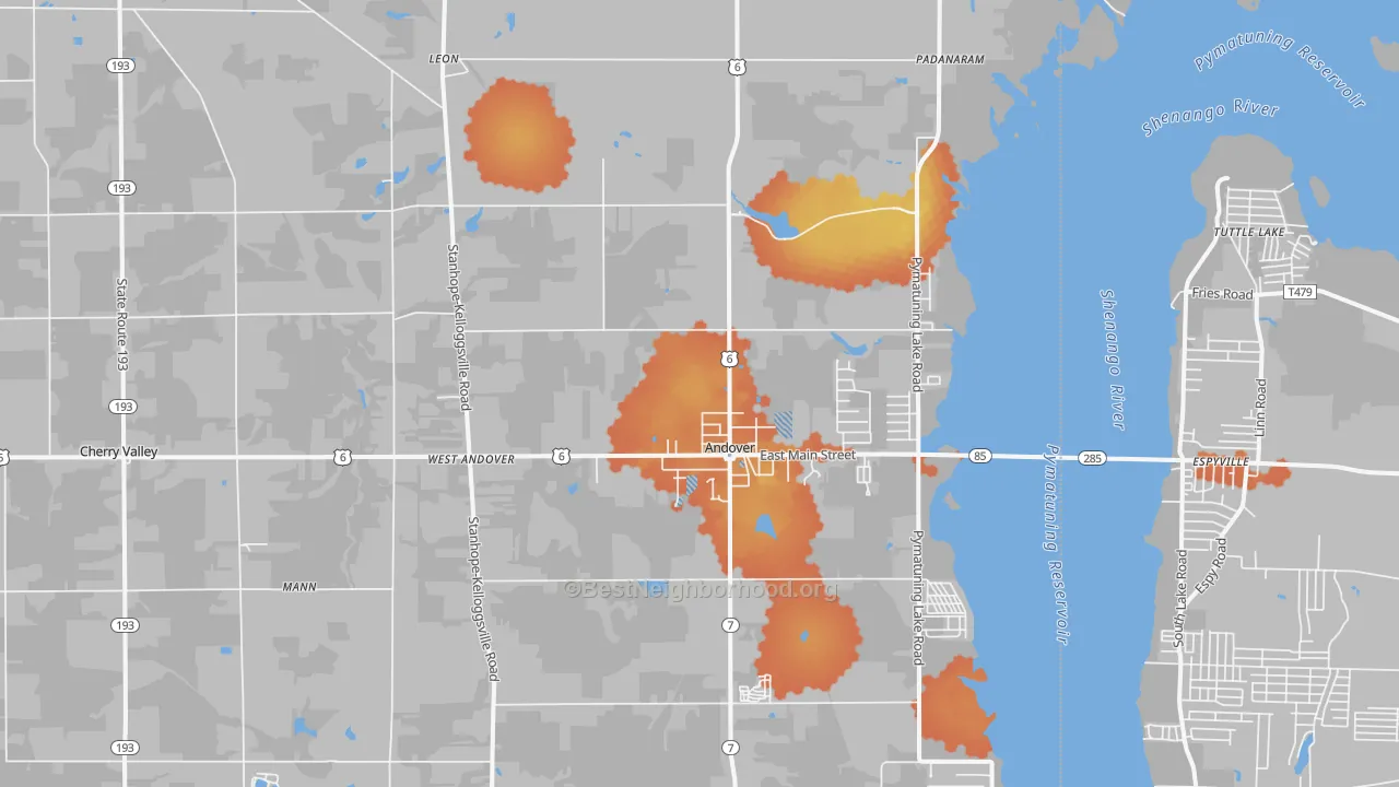Bike Grade map of 44003, OH