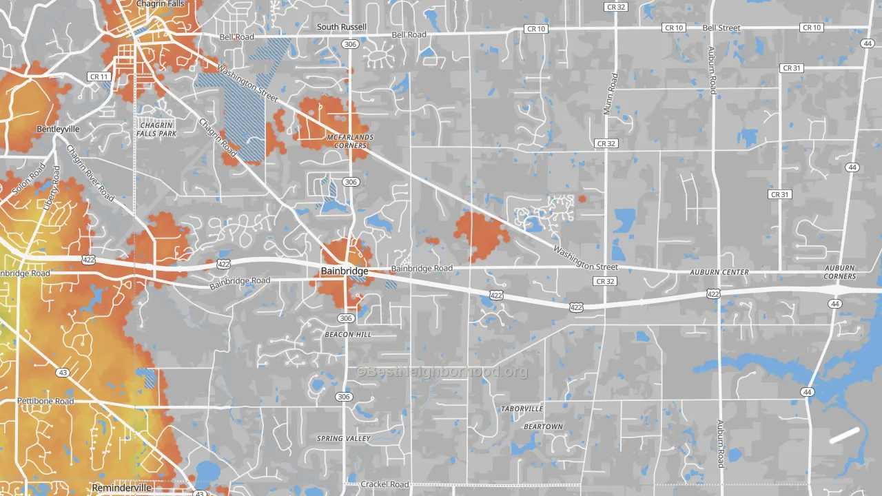 Bike Grade map of 44023, OH