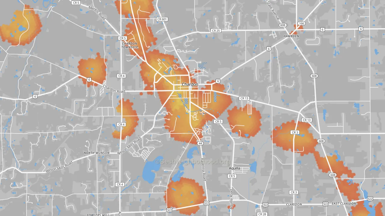 Bike Grade map of 44024, OH