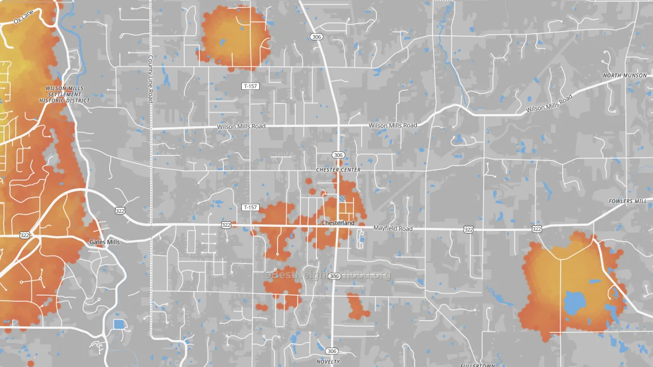 Bike Grade map of 44026, OH