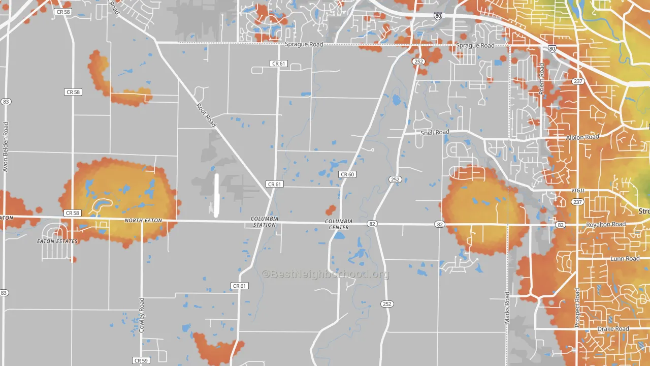 Bike Grade map of 44028, OH