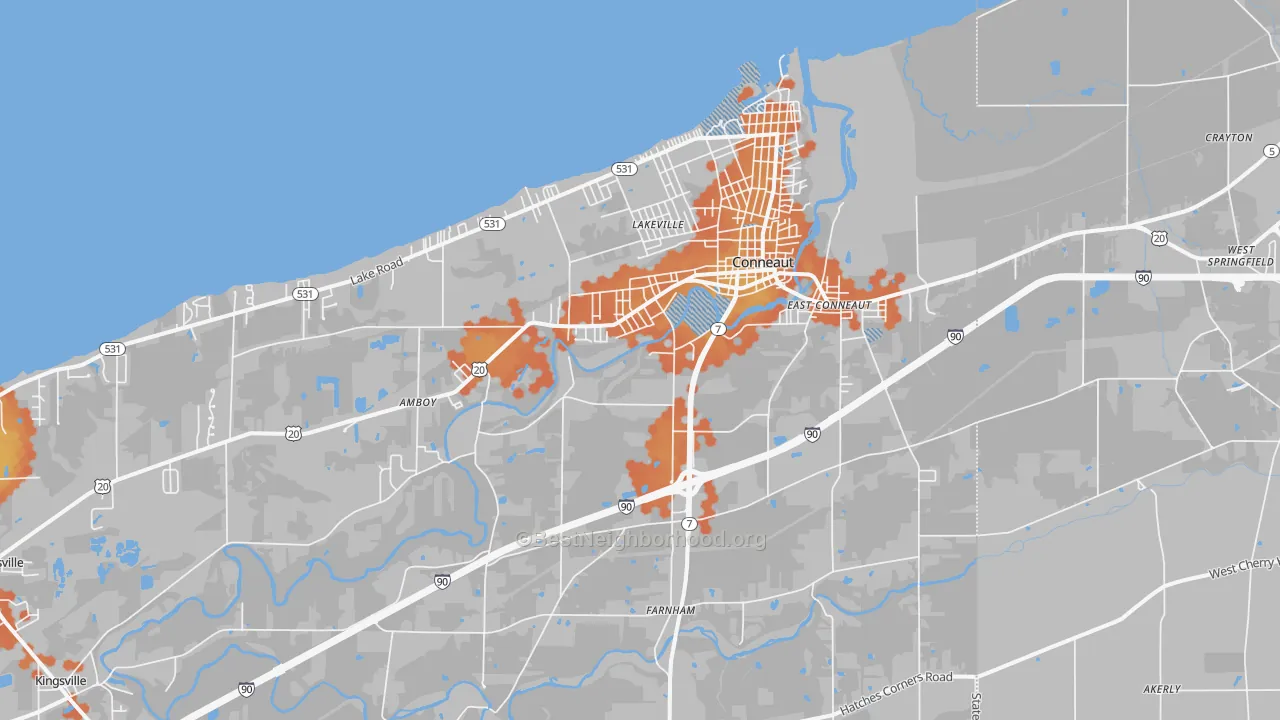 Bike Grade map of 44030, OH