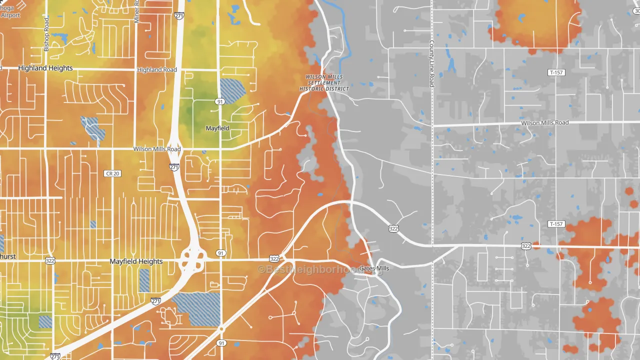 Bike Grade map of 44040, OH