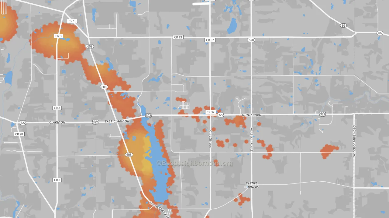 Bike Grade map of 44046, OH