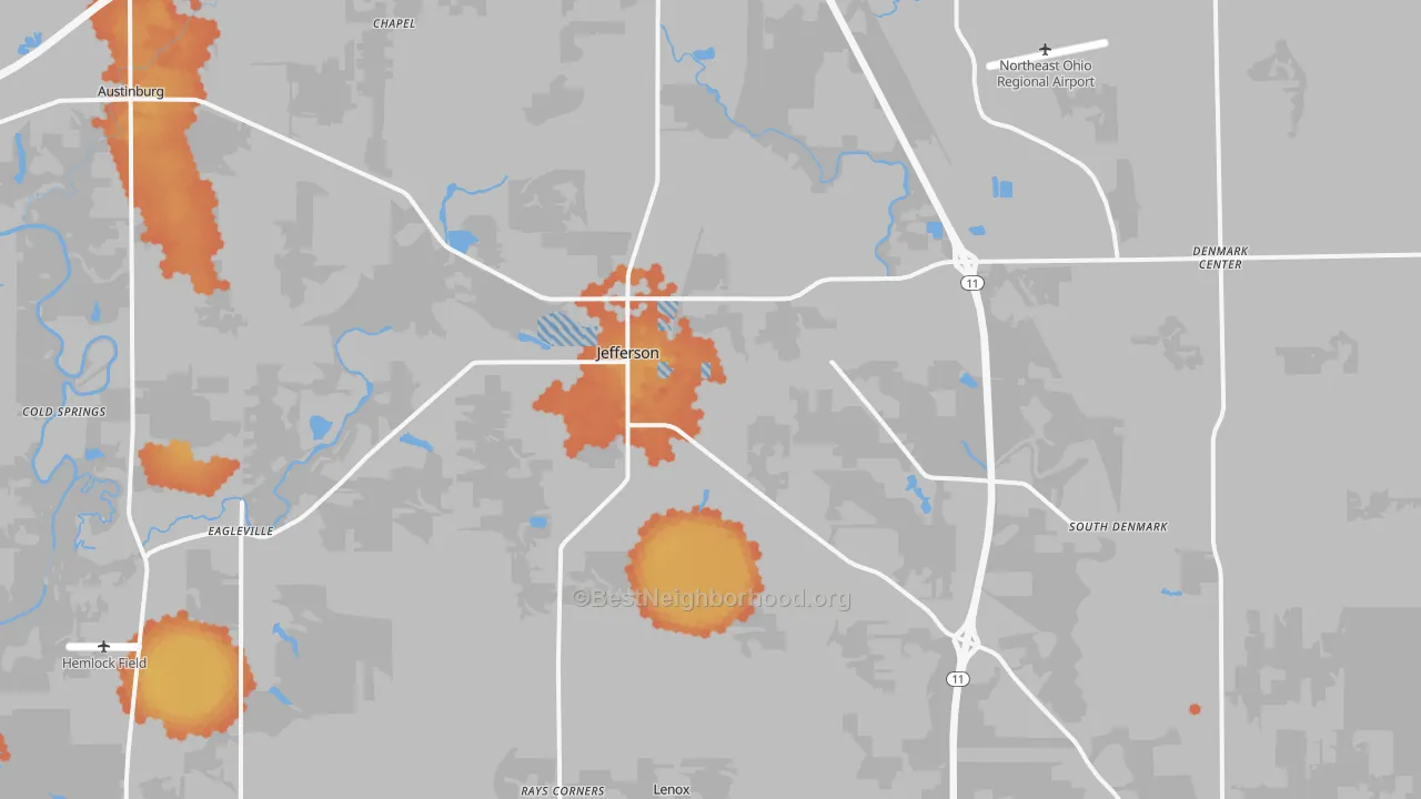 Bike Grade map of 44047, OH