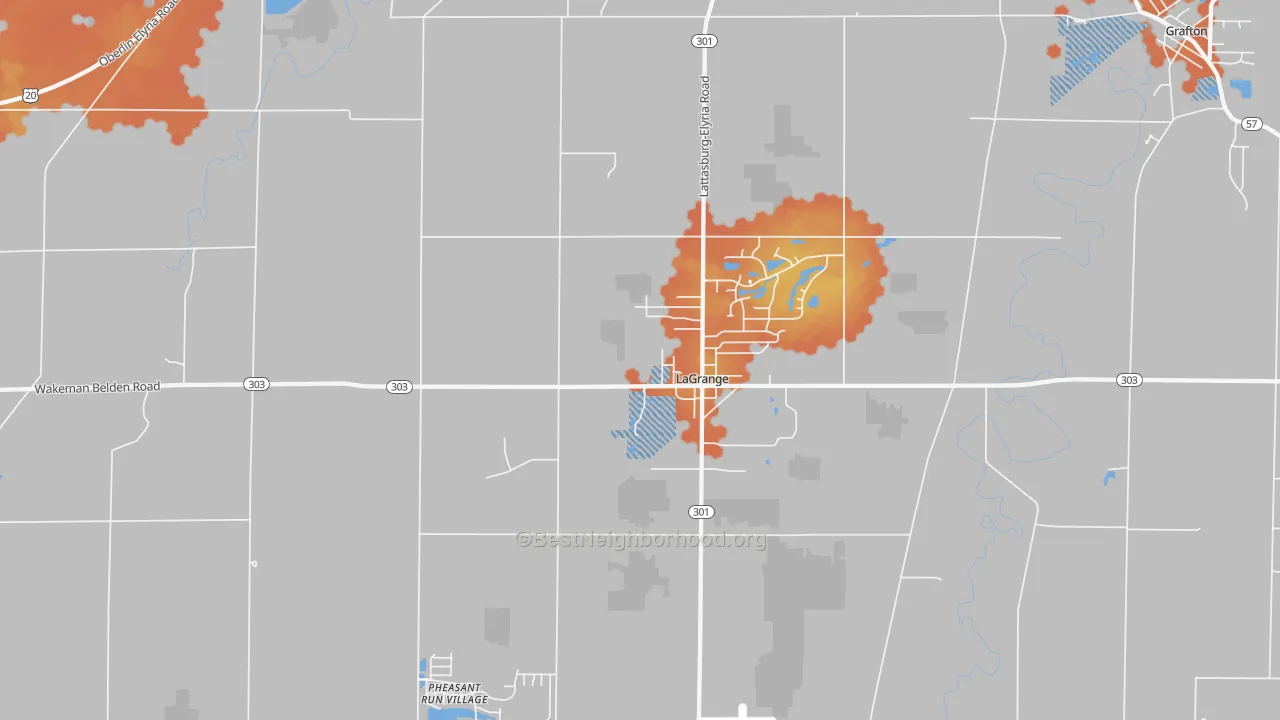 Bike Grade map of 44050, OH
