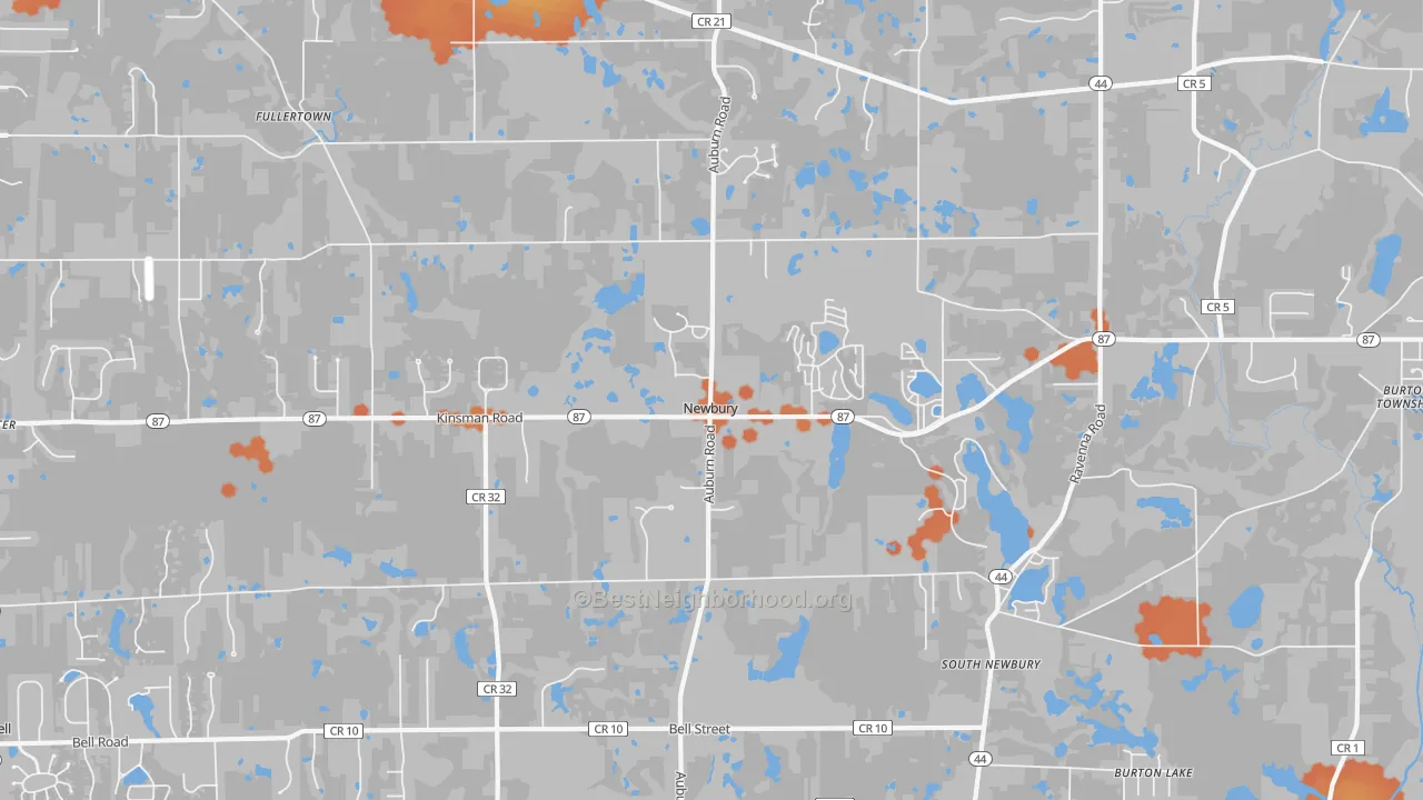 Bike Grade map of 44065, OH
