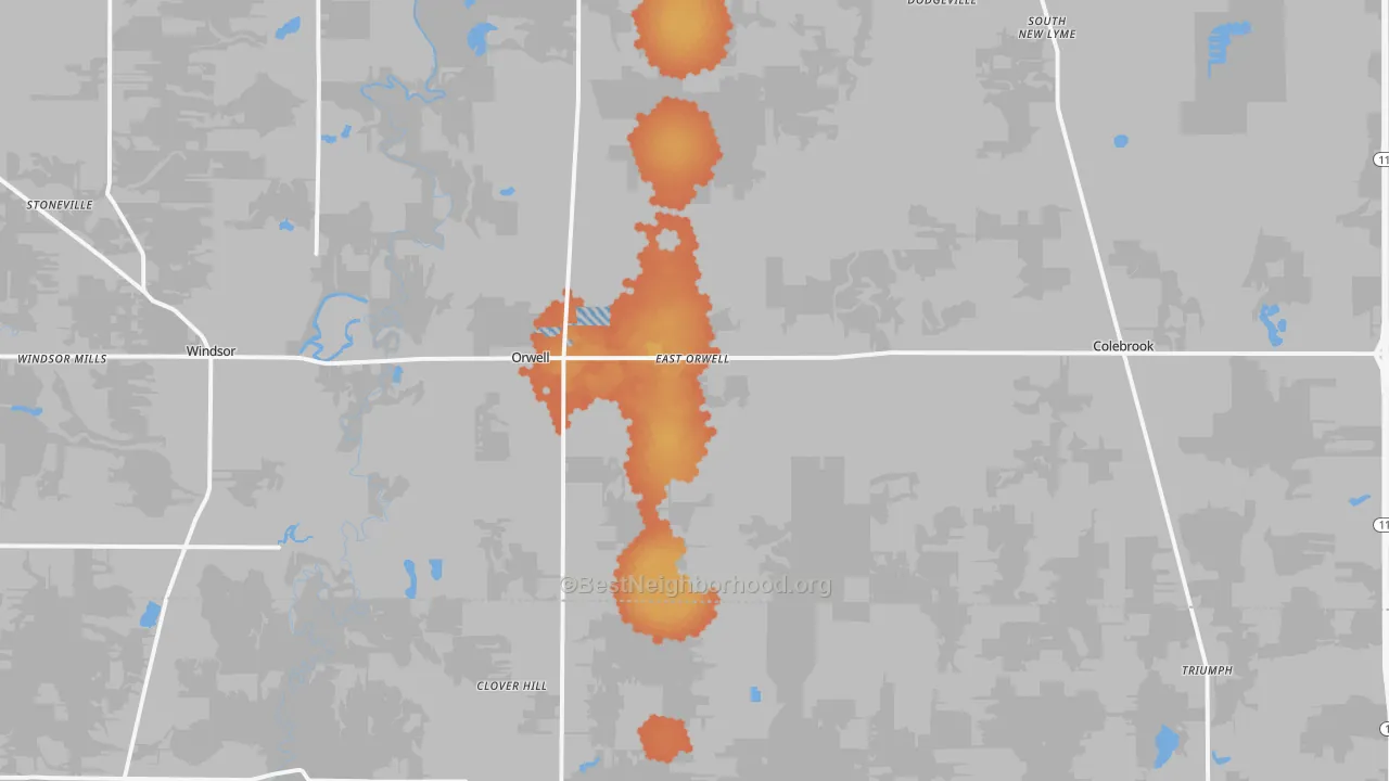 Bike Grade map of 44076, OH