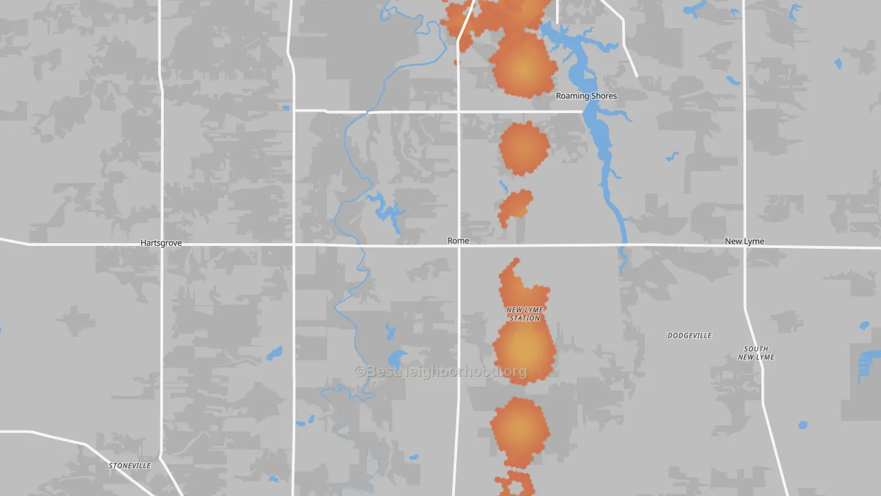 Bike Grade map of 44085, OH