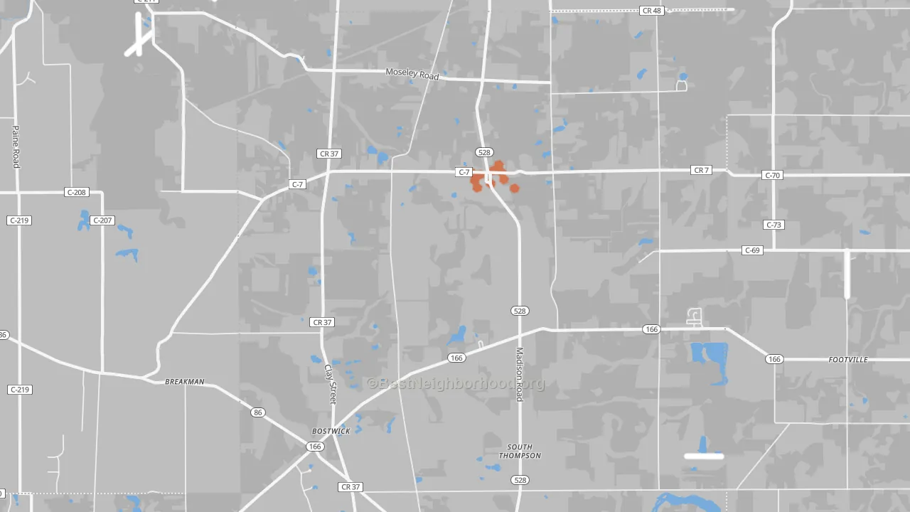 Bike Grade map of 44086, OH